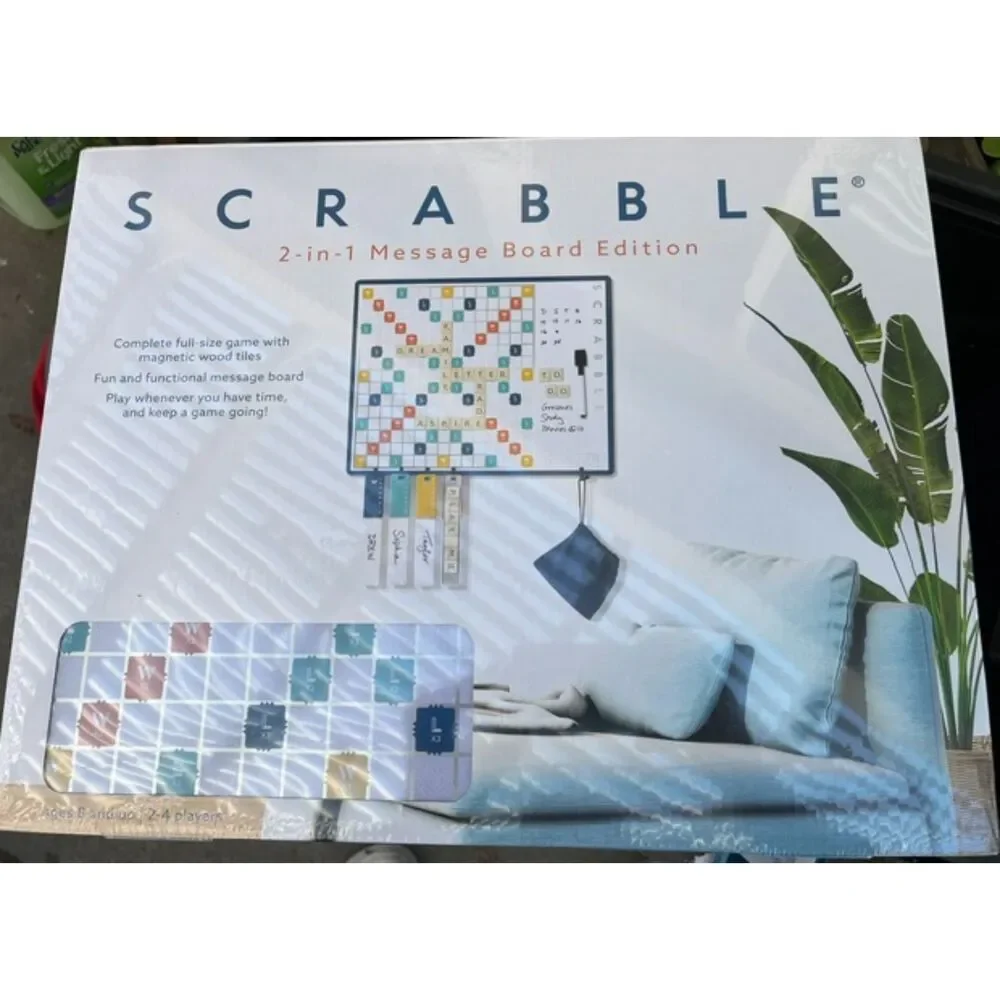Scrabble 2-in-1 Message Board Edition Board Game – New